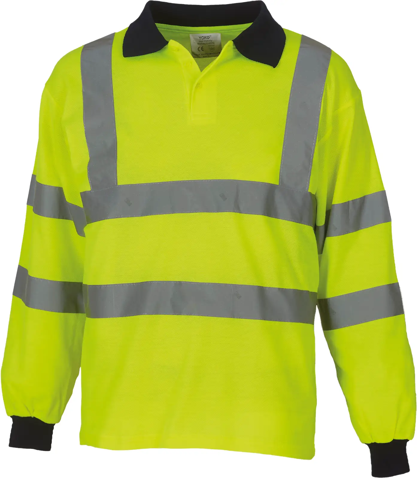 Polo manches longues haute visibilité YHVJ310 — Hi Vis Yellow