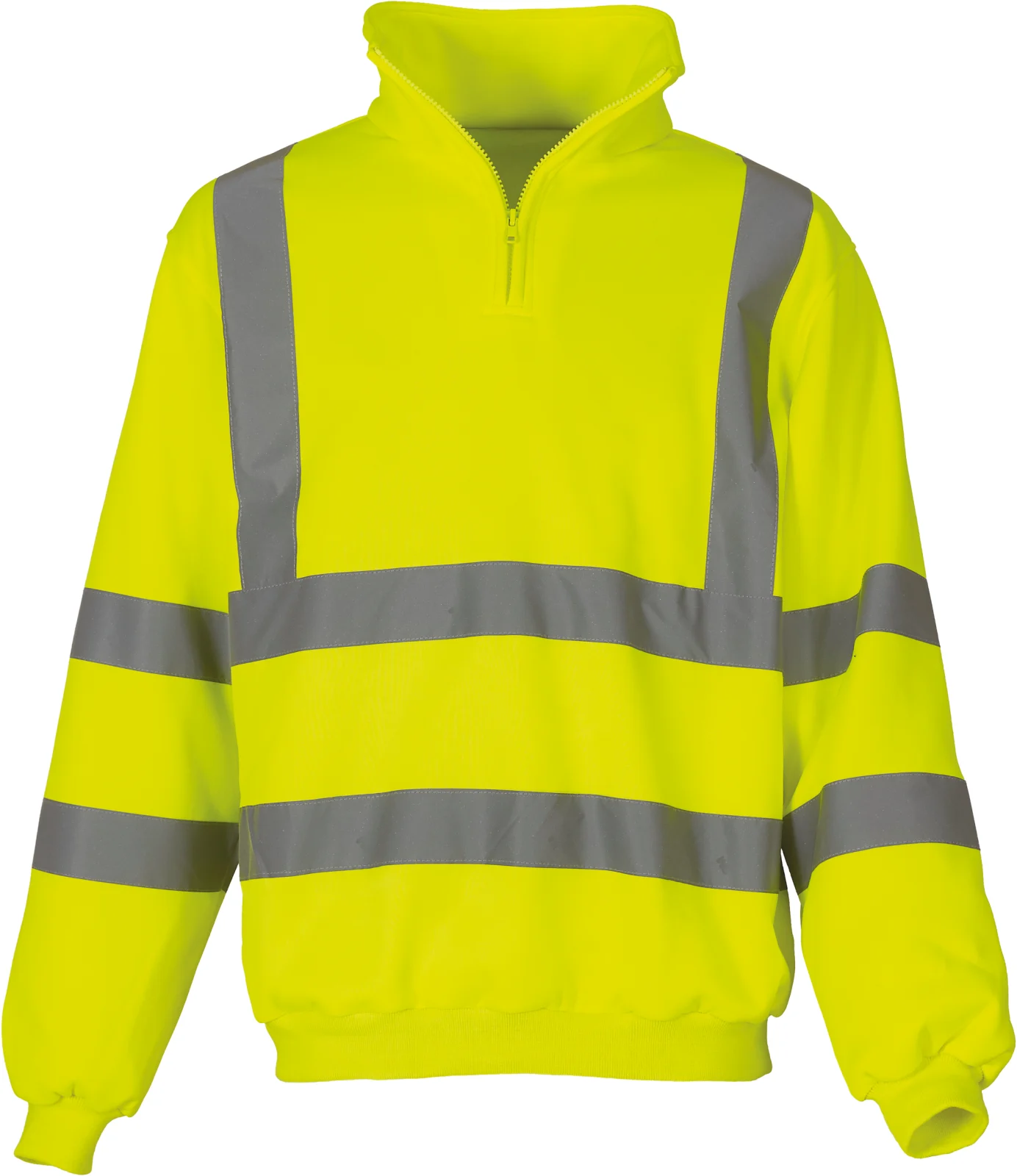 Sweat-shirt 1/4 zip haute visibilité YHVK06 — Hi Vis Yellow