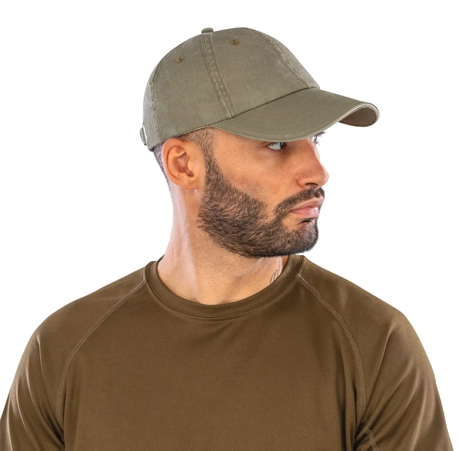 Casquette coton fine ligne lavé avec visière sandwich RC054X — photo de présentation