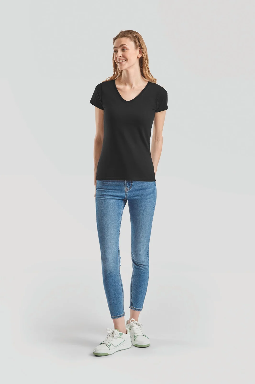 T-shirt femme col v Valueweight (61-398-0) SC61398 — photo de présentation