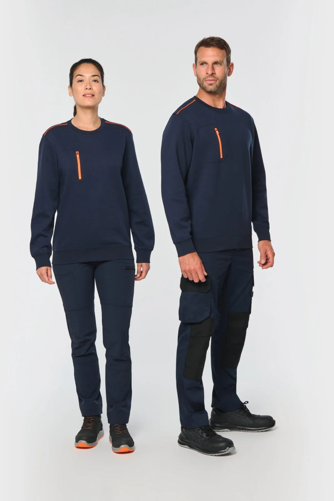 Sweat-shirt Day To Day zip poche contrastée unisexe WK403 — photo de présentation