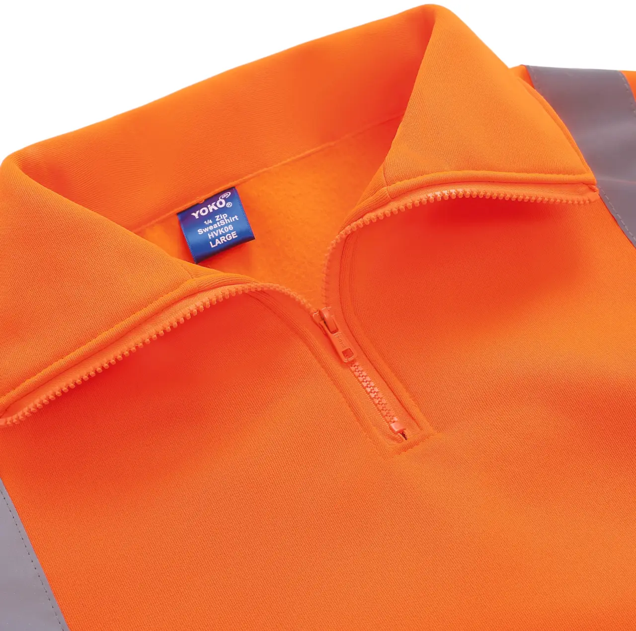 Sweat-shirt 1/4 zip haute visibilité YHVK06 — photo de présentation